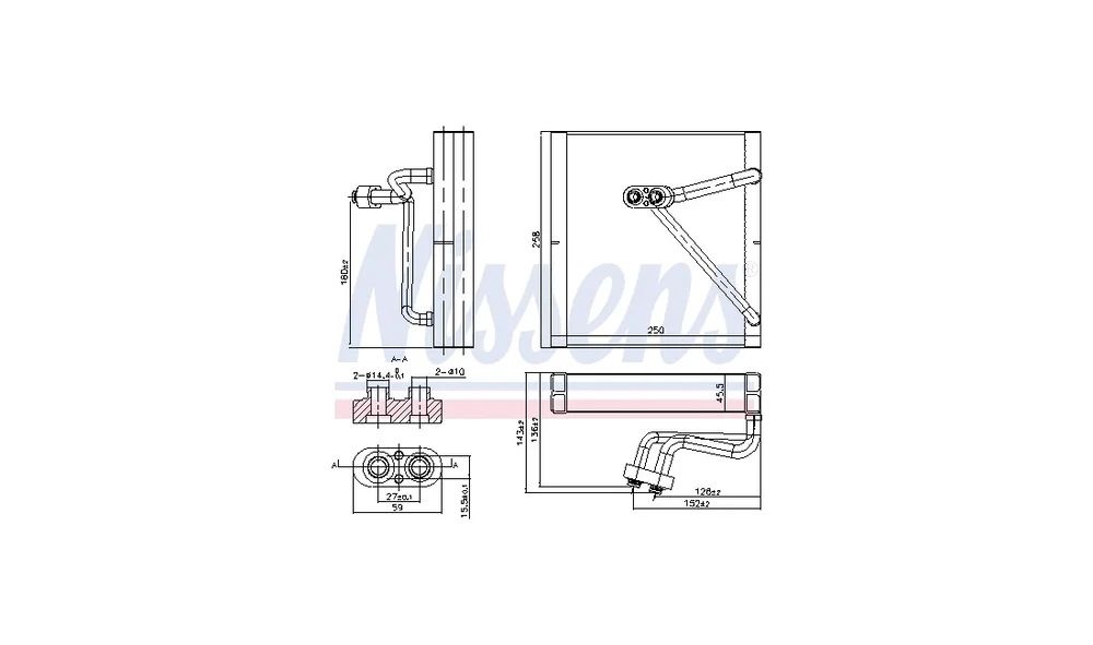 Fordamper, klimaanlegg 92353 (Nissens) v:5233210 Fordamper, klimaanlegg 92353 (Nissens) v:5233210