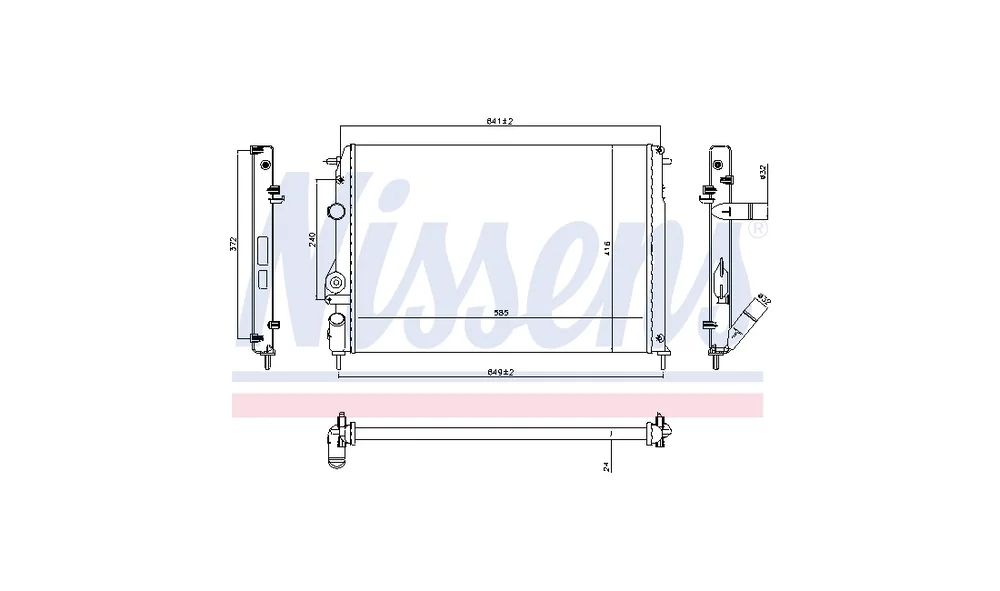 Radiator, Motorkjøling 607348 (Nissens) v:7128907