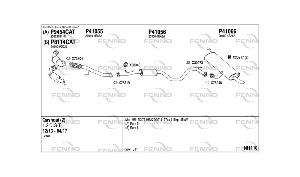 Avgassanlegg – NI1110 – (Fenno) v:3542071 Avgassanlegg – NI1110 – (Fenno) v:3542071