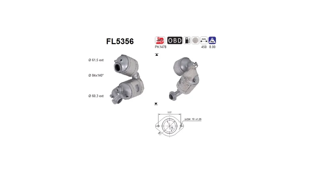 Sot-\/ Partikelfilter, Eksosanlegg FL5356 v:5542937