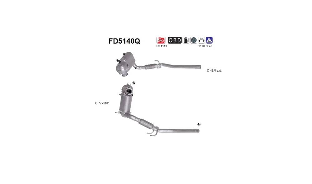 Sot-\/ Partikelfilter, Eksosanlegg FD5140 v:3286390