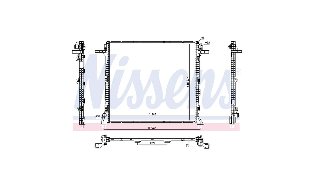 Radiator, Motorkjøling 606982 (Nissens) v:3076448