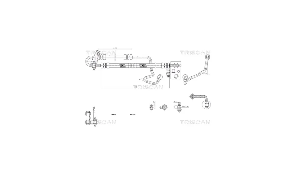 Hydraulikkslange, styring 8516 11013 (Tr v:7835379 Hydraulikkslange, styring 8516 11013 (Tr v:7835379