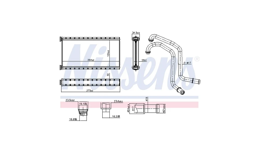 Varmeapparat register 707367 (Nissens) v:8144787