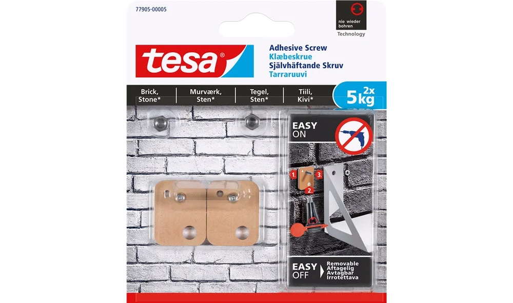 TESA, Firkantet limskrue, 5kg Mur\/Stein v:4224760