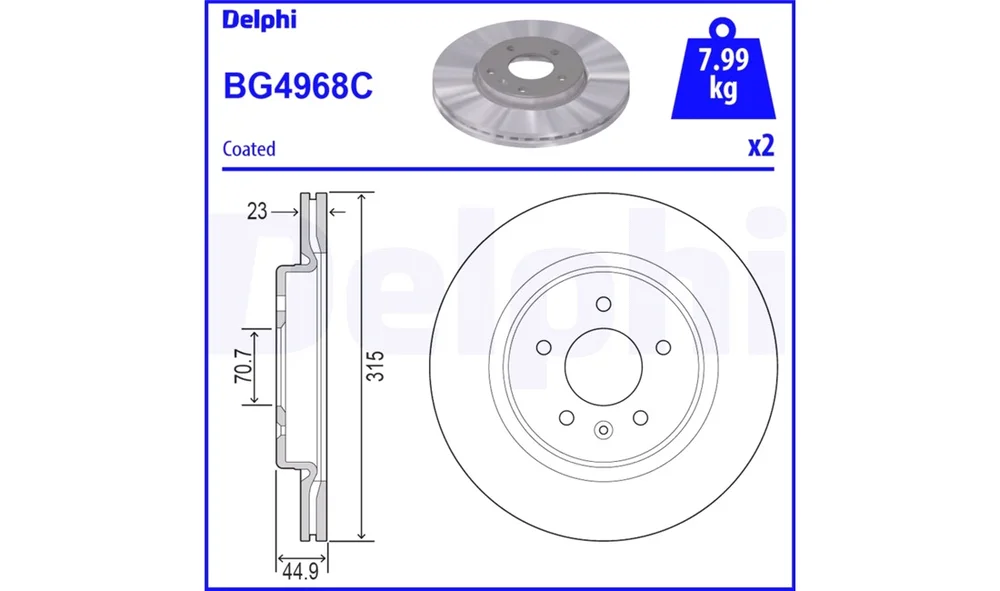 Bremseskive – BG4968C – (Delphi) v:6107812