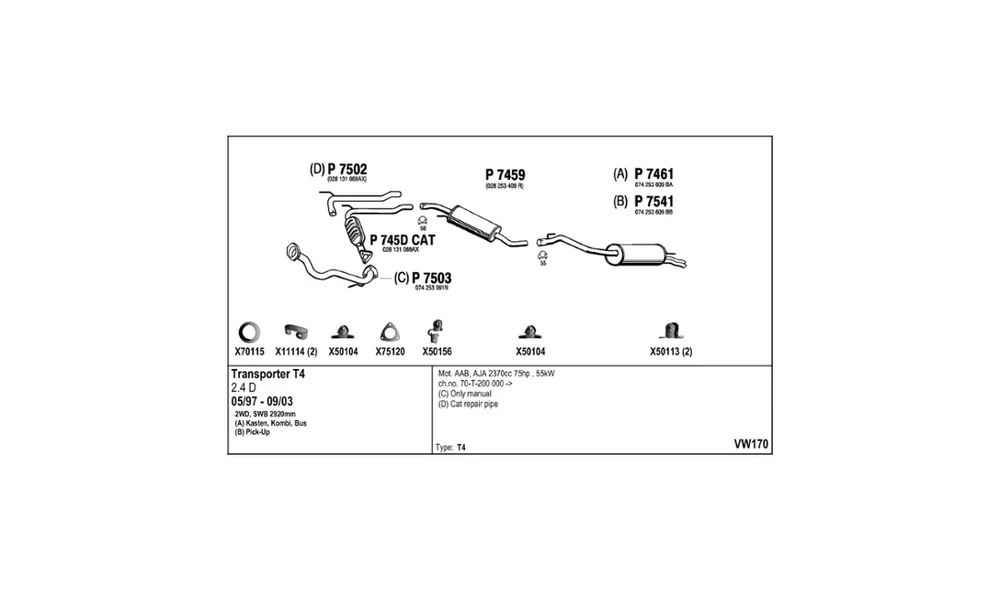 Avgassanlegg – VW170 v:8954467 Avgassanlegg – VW170 v:8954467
