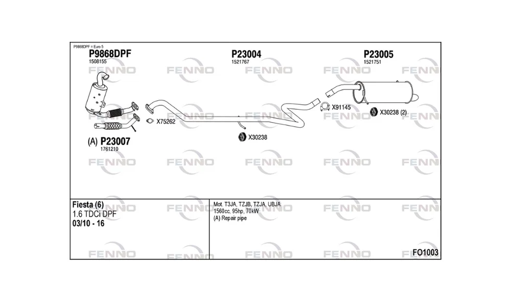 Avgassanlegg – FO1003 – (Fenno) v:427454 Avgassanlegg – FO1003 – (Fenno) v:427454