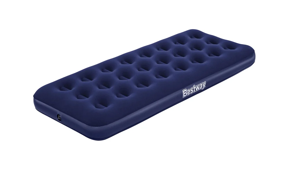 Luftmadrass enkel velourtopp blå Bestway v:9327151 Luftmadrass enkel velourtopp blå Bestway v:9327151