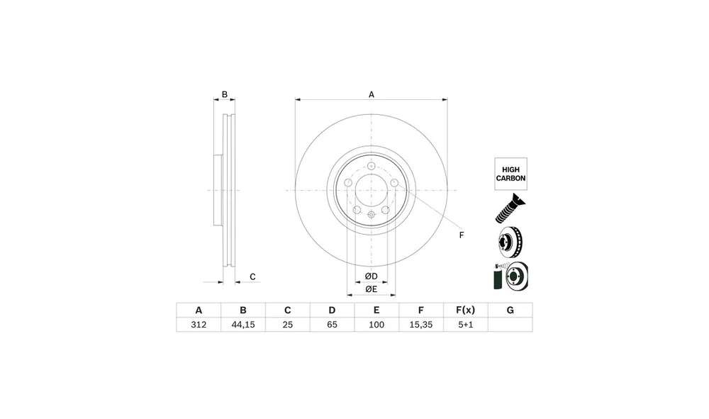Bremseskive - 0 986 479 H30 - (BOSCH) v:7408851