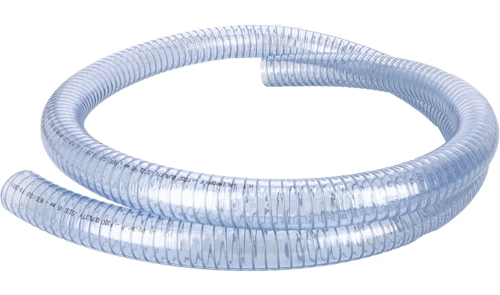 Klar slange m\/stålspiral 45mm, rulle 3m v:8410457