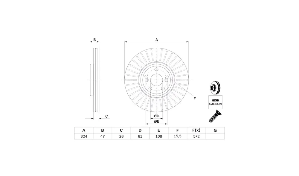 Bremseskive - 0 986 479 565 - (BOSCH) v:8307917