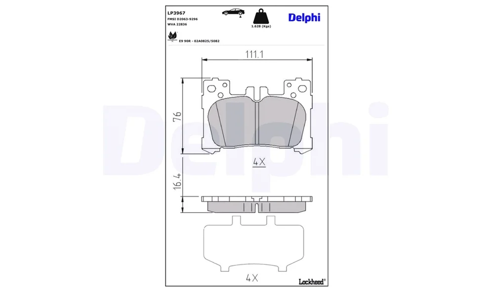Bremsekloss Sett - LP3967 - (Delphi) v:468932