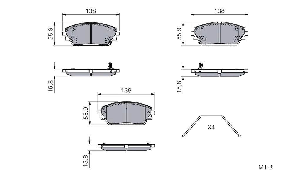 Bremsekloss Sett 0 986 460 232 (BOSCH) v:4085581