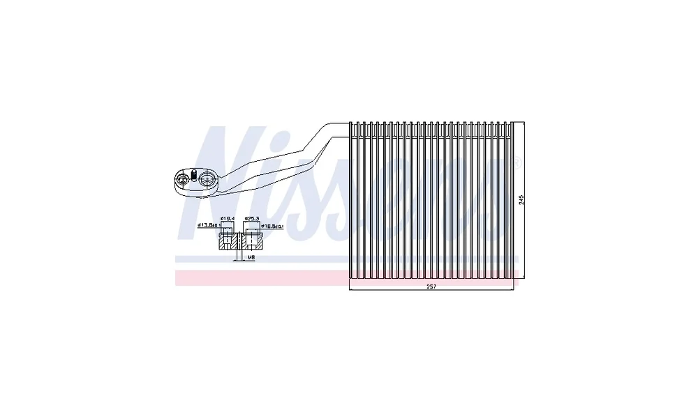 Fordamper, klimaanlegg 92294 (Nissens) v:421645 Fordamper, klimaanlegg 92294 (Nissens) v:421645