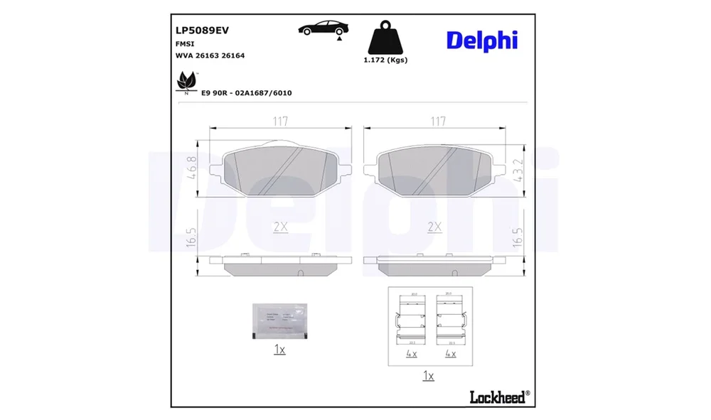 Bremsekloss Sett – LP5089EV – (Delphi) v:8243720