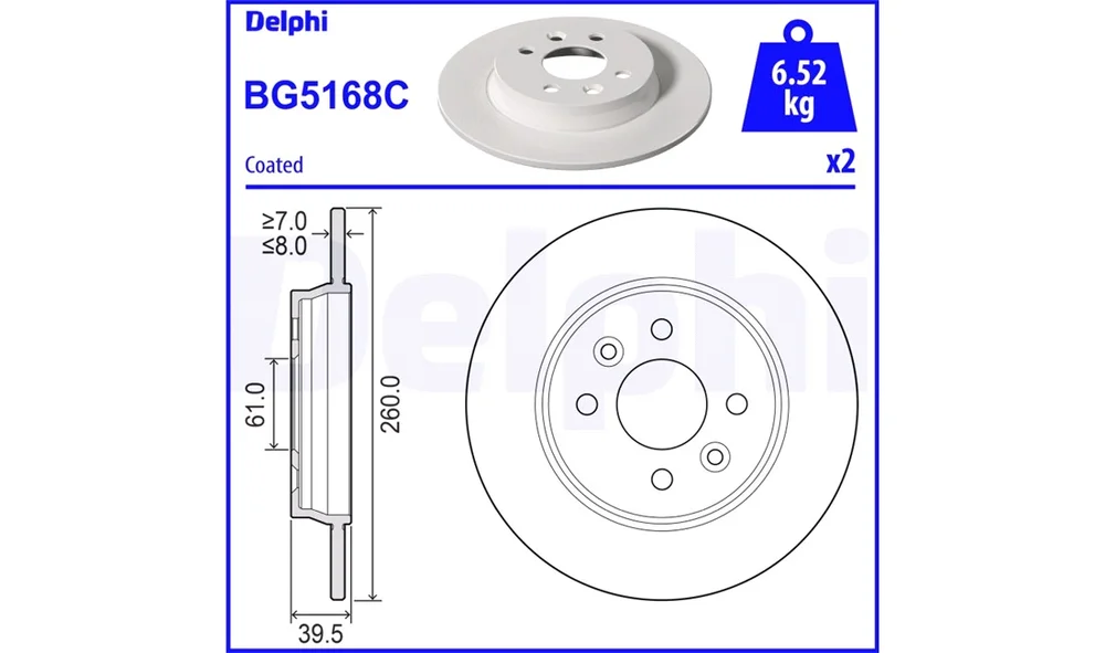 Bremseskive - BG5168C - (Delphi) v:6614985