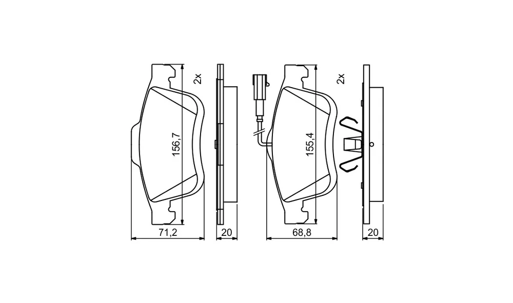Bremsekloss Sett 0 986 494 795 (BOSCH) v:2360248