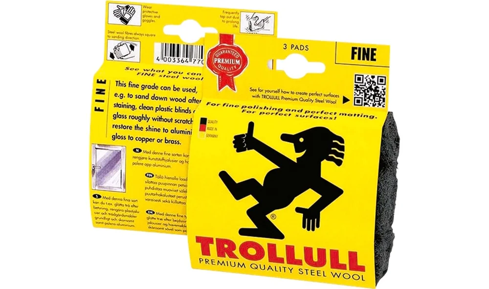 TROLLULL Stålull 3 x pads Grade 00 DIY v:5778129